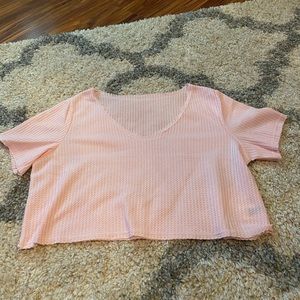 v-neck waffle knit crop top